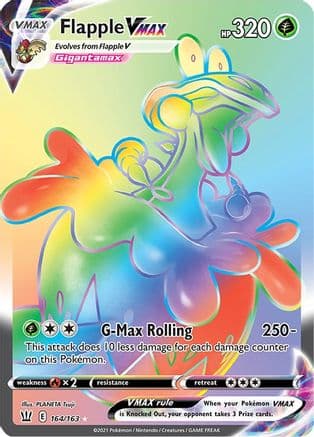 Flapple VMAX (Secret) 164  - Holofoil SWSH05 Battle Styles - Secret Rare