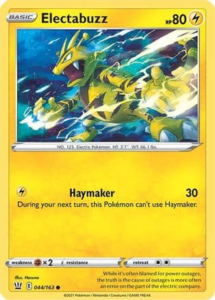 Electabuzz 044/163 - SWSH05 Battle Styles Reverse Holofoil