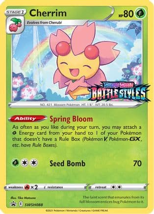 Cherrim SWSH088 (Prerelease) SWSH088/307 - SWSH Sword & Shield Promo Cards Holofoil