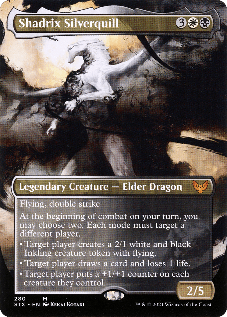 Shadrix Silverquill (Borderless Alternate Art) [Strixhaven: School of Mages] Foil