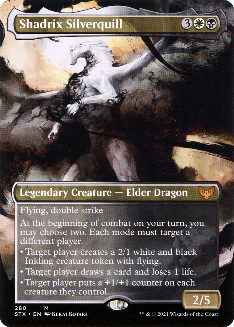 Shadrix Silverquill (Borderless Alternate Art) [Strixhaven: School of Mages] Foil