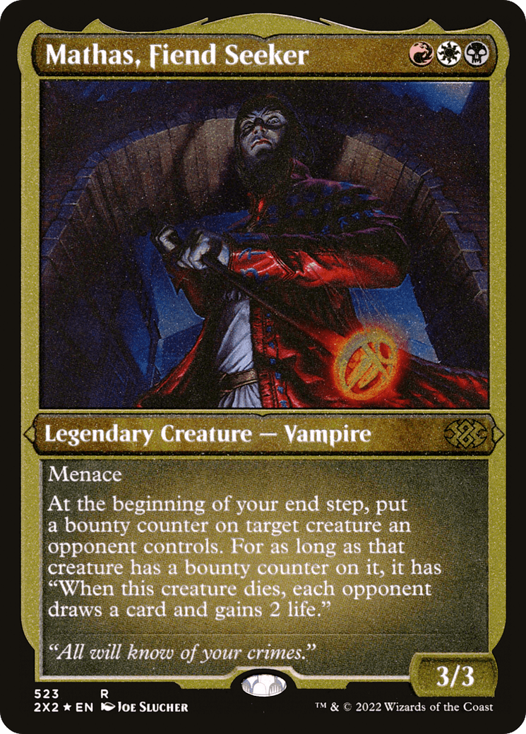 Mathas, Fiend Seeker (Foil Etched) |  Foil (523) [Double Masters 2022]