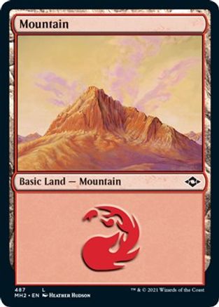 Mountain (487) (Foil Etched) |  Foil (487) [Modern Horizons 2]