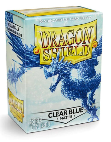 Dragon Shield Matte Sleeves | See Thru | Standard Size | 100ct Clear Blue