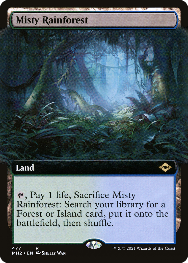 Misty Rainforest (Extended Art) [Modern Horizons 2] Foil