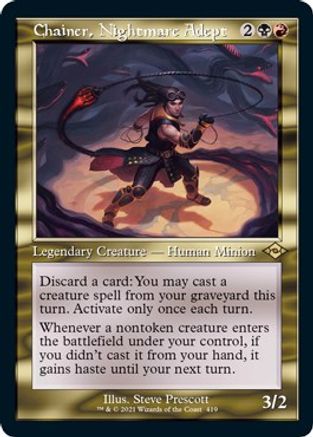 Chainer, Nightmare Adept (Retro Frame) (Foil Etched) |  Foil (419) [Modern Horizons 2]