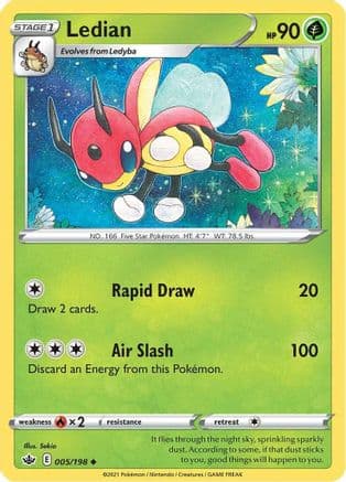 Ledian 005/198 - SWSH06 Chilling Reign Reverse Holofoil