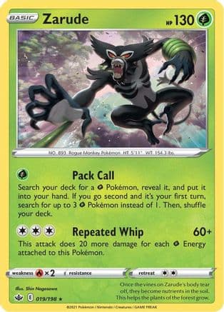 Zarude 019/198 - SWSH06 Chilling Reign Reverse Holofoil