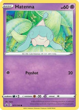 Hatenna 071/198 - SWSH06 Chilling Reign Reverse Holofoil
