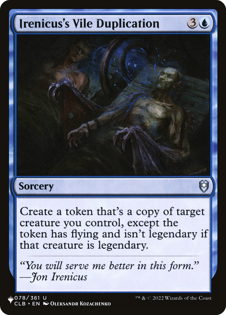 Irenicus's Vile Duplication |  (CLB-78) [The List]