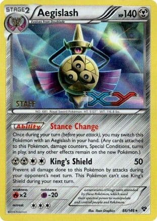 Aegislash (Prerelease) [Staff] 86/146 - XY Promos Holofoil