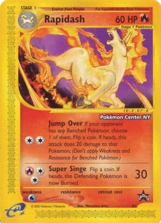 Rapidash [Pokemon Center NY] 051- WoTC Promo