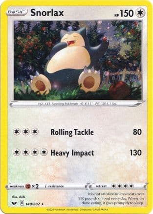 Snorlax (Cosmos Holo) 140/202 - Blister Exclusives Holofoil