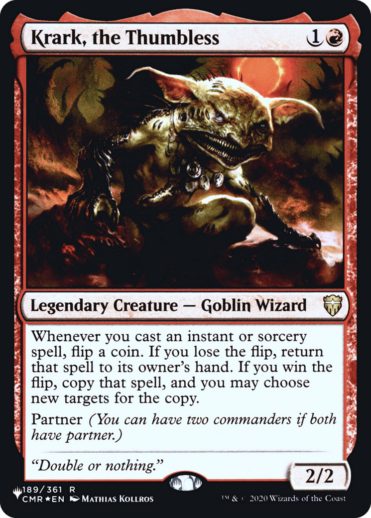 Krark, the Thumbless |  Foil (CMR-189) [The List]