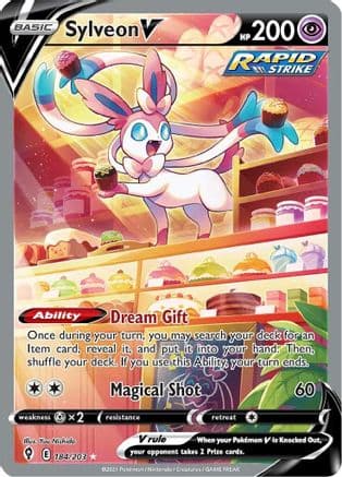 Sylveon V (Alternate Full Art) 184  - Holofoil SWSH07 Evolving Skies - Ultra Rare