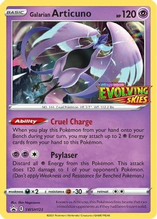 Galarian Articuno (Prerelease) SWSH123/307 - SWSH Sword & Shield Promo Cards Holofoil