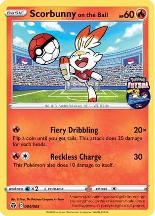Scorbunny on the Ball (Pokemon Futsal) 004/005 - Miscellaneous Cards & Products