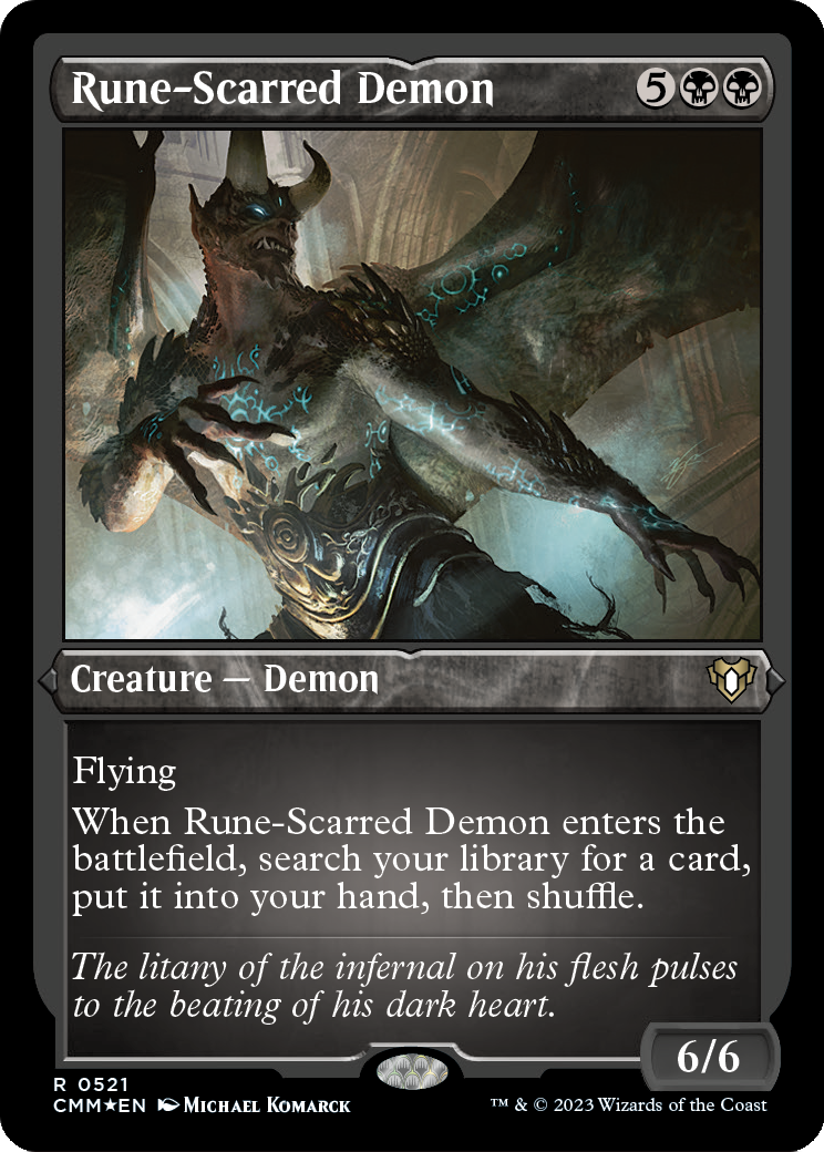 Rune-Scarred Demon (CMM-521) - Commander Masters Etched Foil