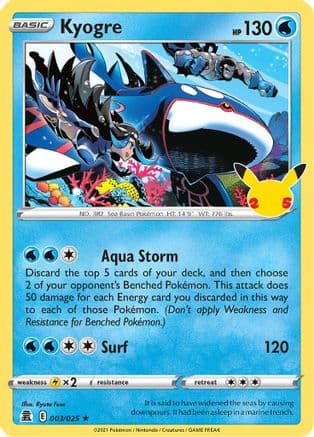 Kyogre 003/25 - Celebrations Holofoil
