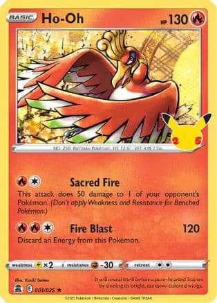 Ho-Oh 001/25 - Celebrations Holofoil
