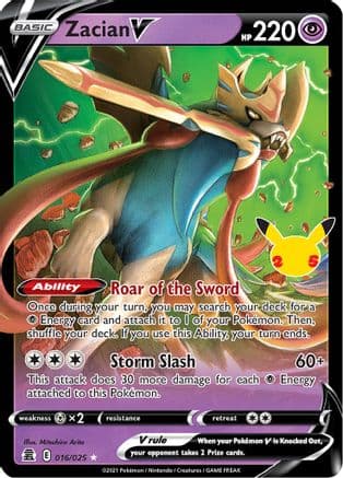 Zacian V 016/25 - Celebrations Holofoil