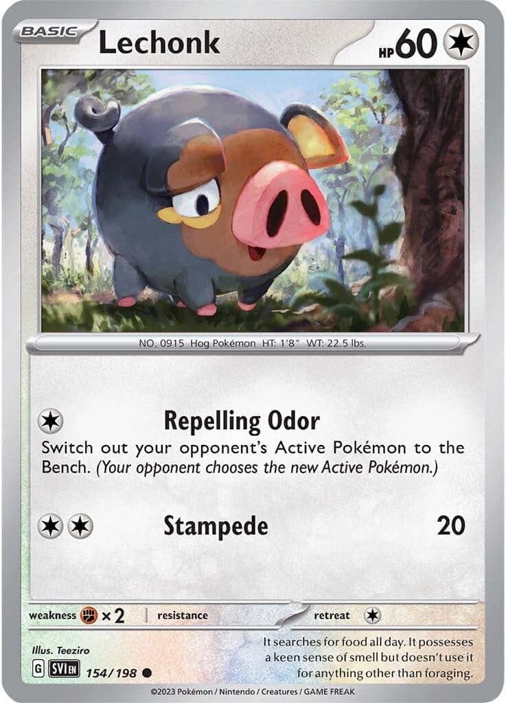 Lechonk 154/198  - Reverse Holofoil SV01 Scarlet & Violet Base Set - Common