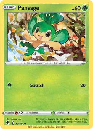 Pansage 007/264 - SWSH08 Fusion Strike Reverse Holofoil