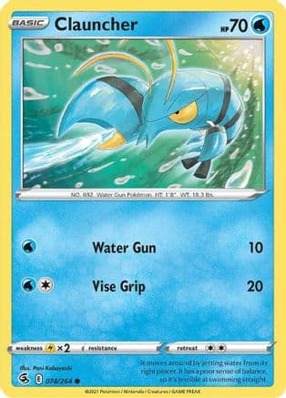 Clauncher 074/264 - SWSH08 Fusion Strike Reverse Holofoil