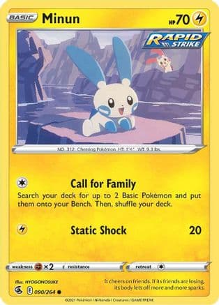 Minun 090/264 - SWSH08 Fusion Strike Reverse Holofoil