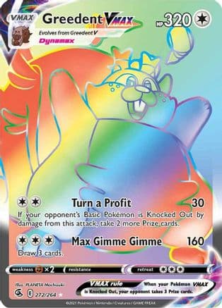 Greedent VMAX (Secret) 272/264 - SWSH08 Fusion Strike Holofoil