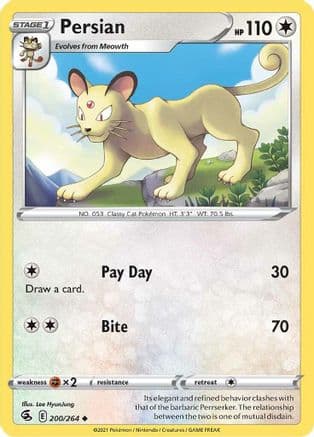 Persian 200/264 - SWSH08 Fusion Strike Reverse Holofoil
