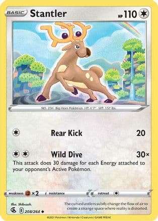 Stantler 208/264 - SWSH08 Fusion Strike Reverse Holofoil