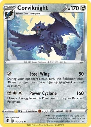 Corviknight 190  SWSH08 Fusion Strike - Rare