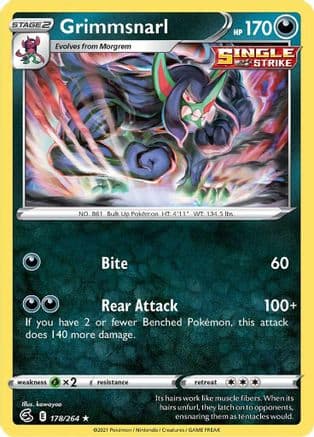 Grimmsnarl 178/264 - SWSH08 Fusion Strike Holofoil