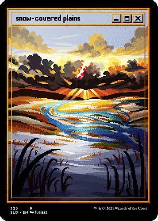 Snow-Covered Plains (PixelSnowLands.jpg) (Foil Etched) (325) [Secret Lair Drop Series]  Foil
