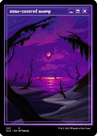 Snow-Covered Swamp (PixelSnowLands.jpg) (Foil Etched) (327) [Secret Lair Drop Series]  Foil