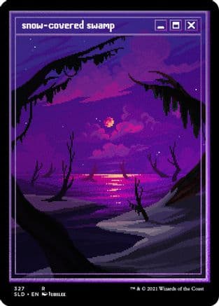 Snow-Covered Swamp (PixelSnowLands.jpg) (Foil Etched) (327) [Secret Lair Drop Series]  Foil