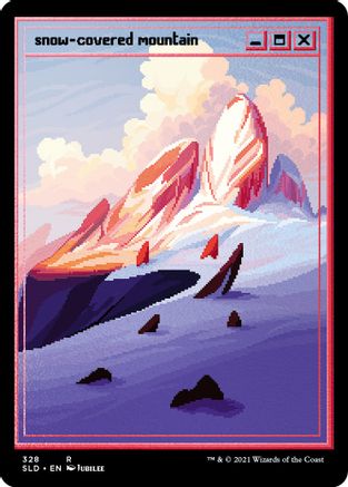 Snow-Covered Mountain (PixelSnowLands.jpg) (Foil Etched) (328) [Secret Lair Drop Series]  Foil