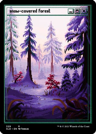 Snow-Covered Forest (PixelSnowLands.jpg) (Foil Etched) (329) [Secret Lair Drop Series]  Foil