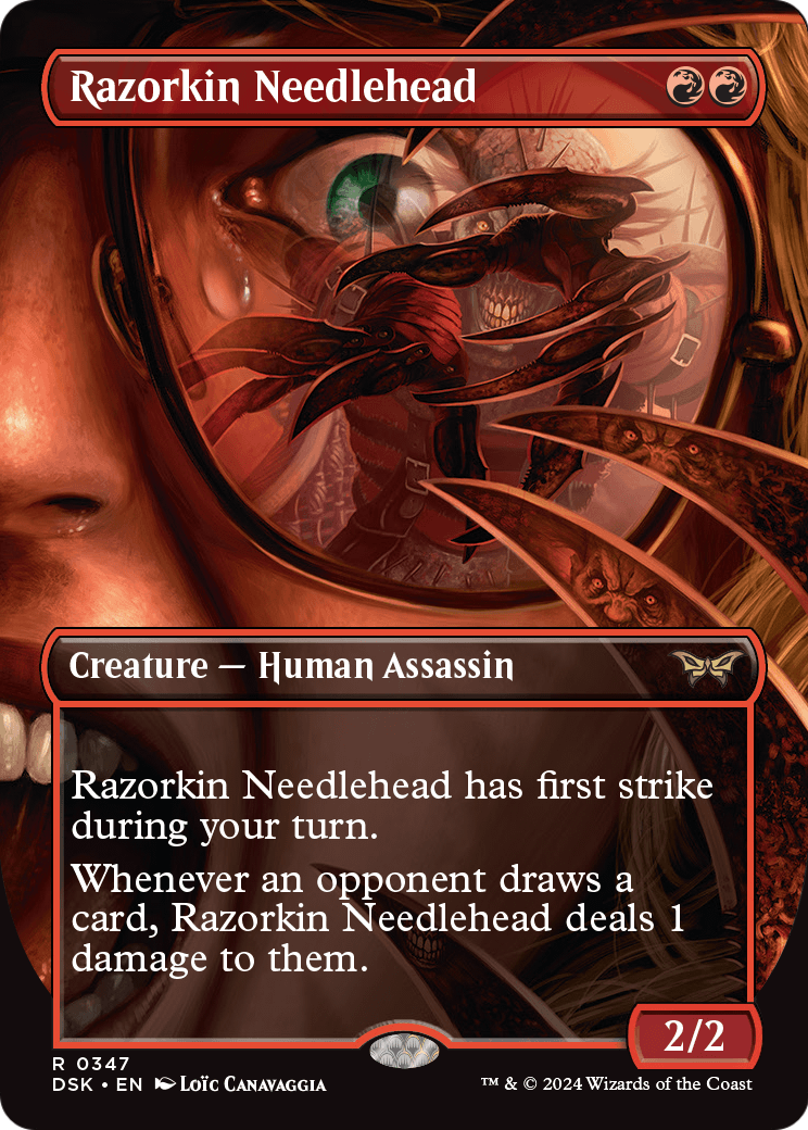 Razorkin Needlehead (Borderless) [Duskmourn: House of Horror] Foil