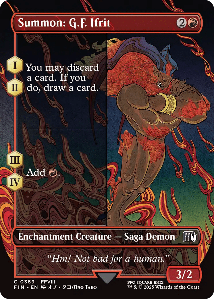 Summon: G.F. Ifrit (369) [FINAL FANTASY] : (enchantment) (Borderless) Foil