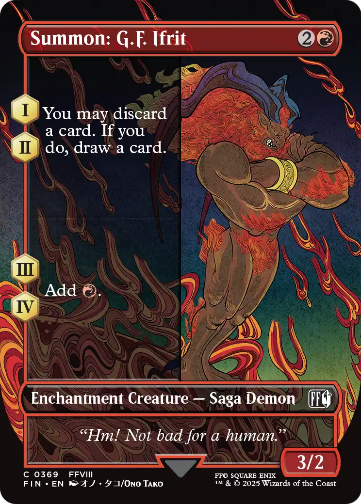 Summon: G.F. Ifrit (369) [FINAL FANTASY] : (enchantment) (Borderless) Foil