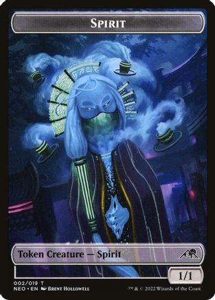 Spirit (002) // Treasure (017) Double Sided Token |  Foil (2 // 17) [Kamigawa: Neon Dynasty]