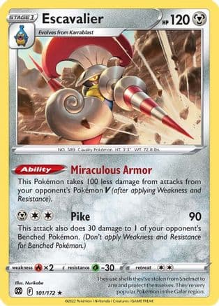 Escavalier 101/172 - SWSH09 Brilliant Stars Reverse Holofoil
