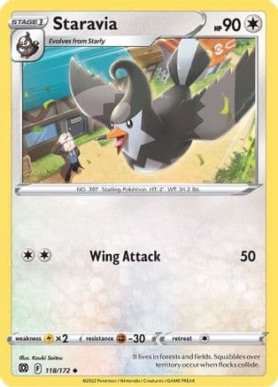 Staravia 118/172 - SWSH09 Brilliant Stars Reverse Holofoil