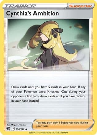 Cynthia's Ambition 138/172 - SWSH09 Brilliant Stars Reverse Holofoil
