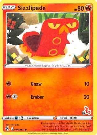 Sizzlipede (# Cinderace Stamped) 46/264 - Battle Academy 2022
