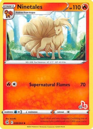 Ninetales (#23 Cinderace Stamped) 30/264 - Battle Academy 2022