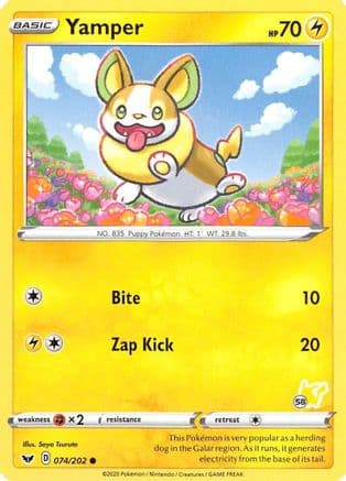 Yamper (# Pikachu Stamped) 74/202 - Battle Academy 2022