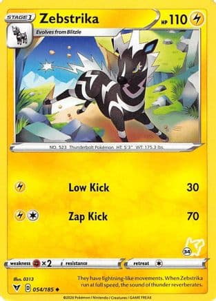 Zebstrika (# Pikachu Stamped) 54/185 - Battle Academy 2022
